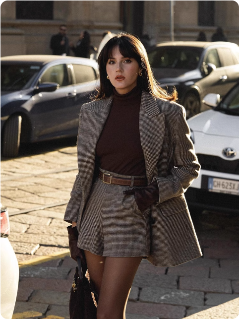 Ensemble tailleur à carreaux