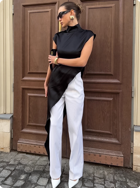 Combinaison élégante noir et blanc