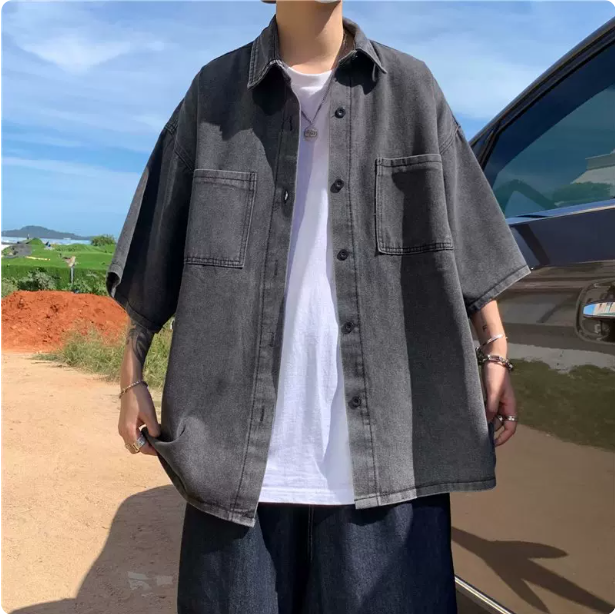 Chemise Oversize en Jean Gris