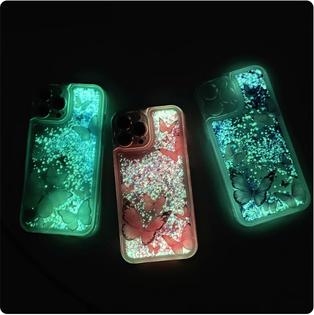 Coque de téléphone lumineuse papillon