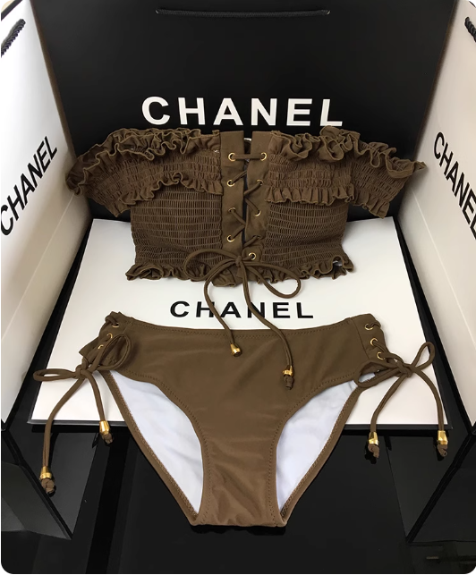 Bikini Chanel marron