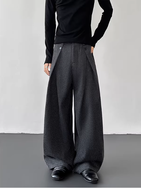 Pantalon ample gris
