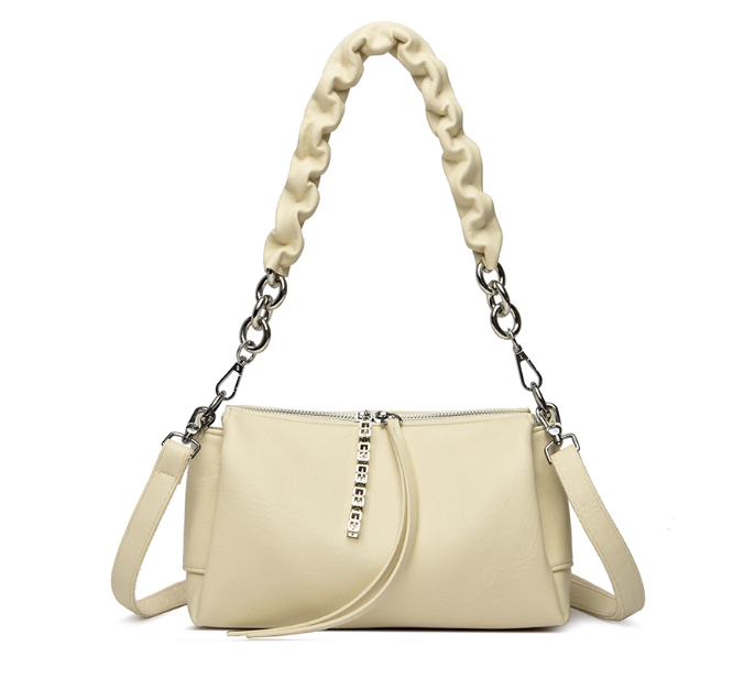 Sac à main en cuir crème