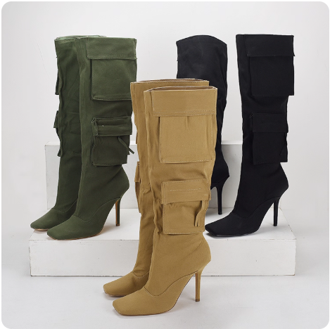 Bottes à talons haut cargo