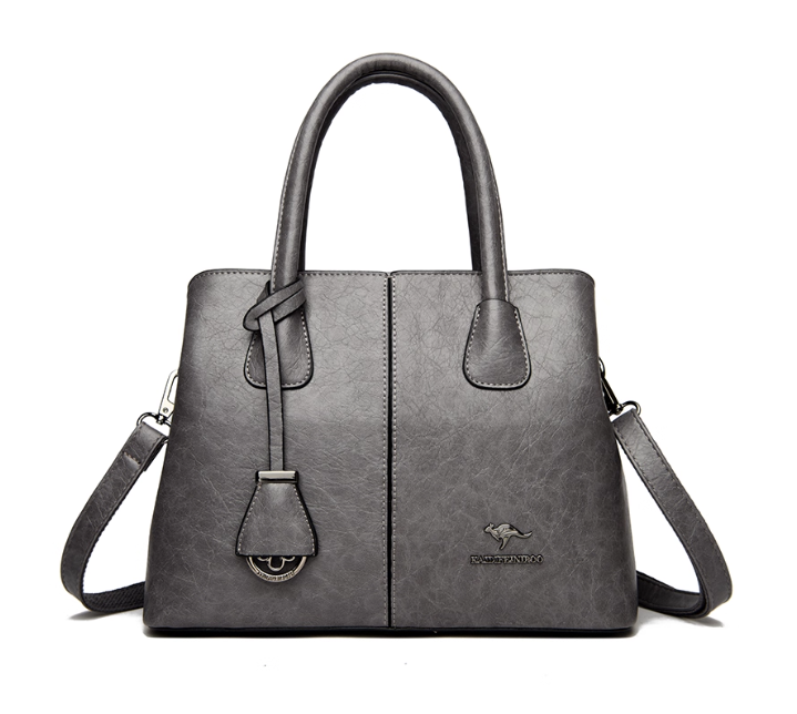 Sac à main en cuir gris