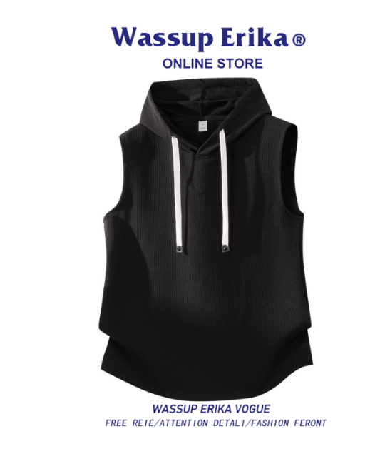 Débardeur à capuche noir