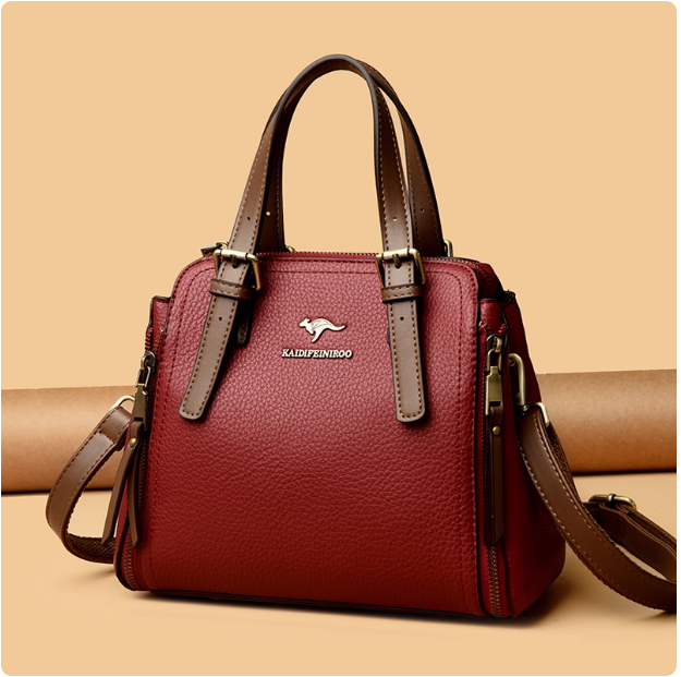 Sac à main en cuir rouge