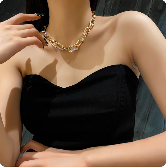 Collier chaîne doré