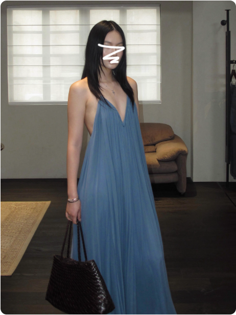 Robe longue bleu