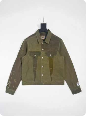 Veste en jean kaki