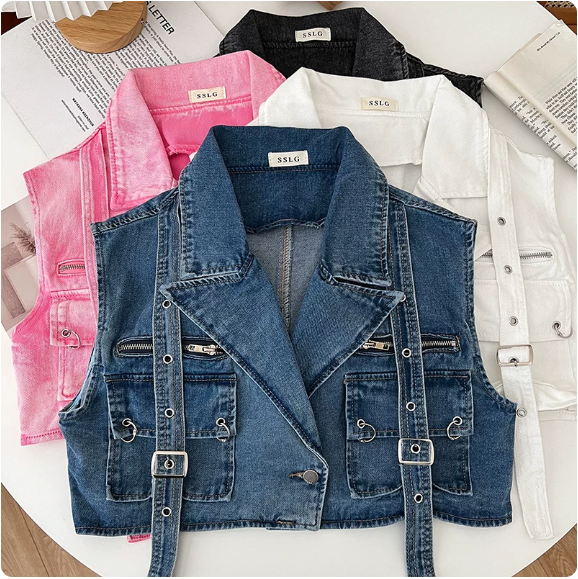 Gilet sans manches en jean