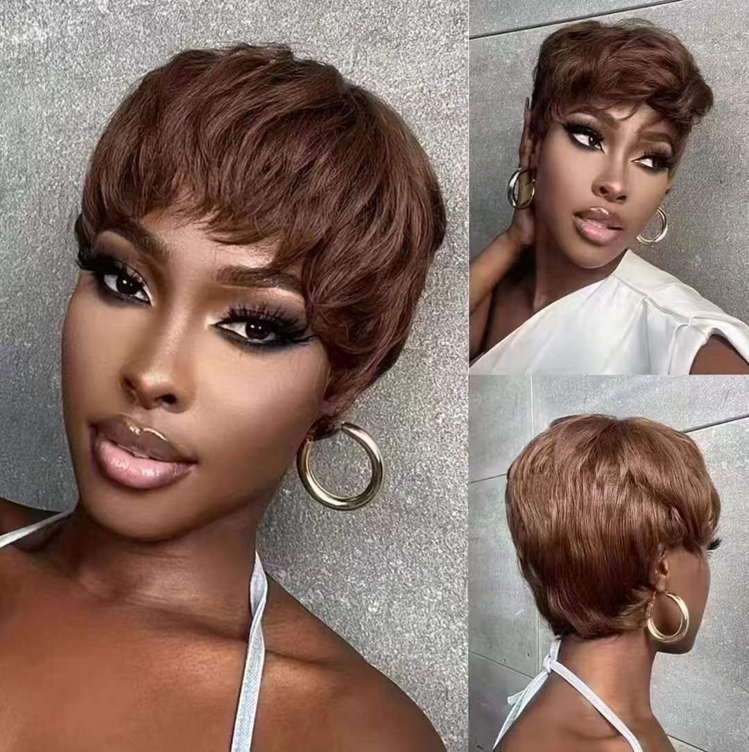 Short Human Hair Pixie Stock 1/pcs