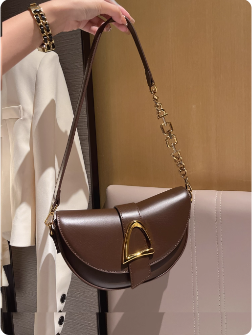 Sac à main en cuir marron