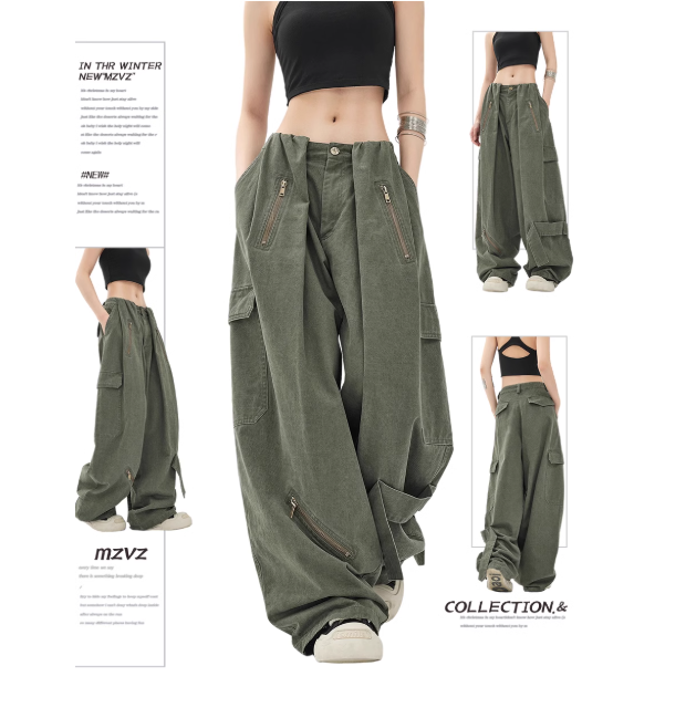 Pantalon cargo ample pour femme