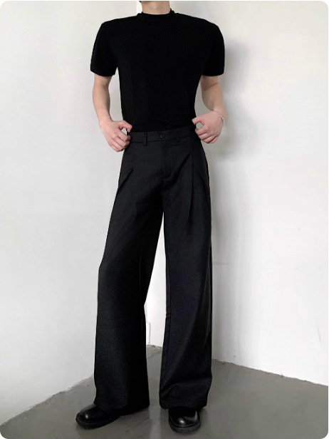 Pantalon large noir pour homme