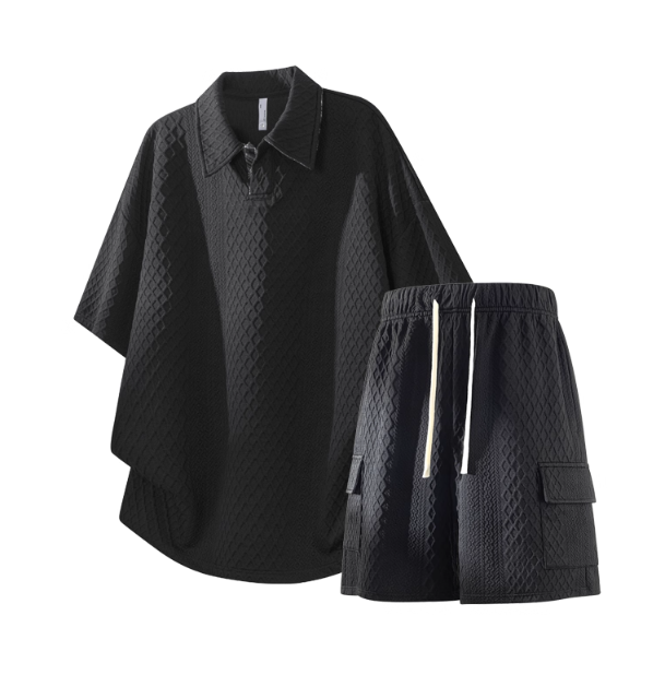 Ensemble poncho et short noir