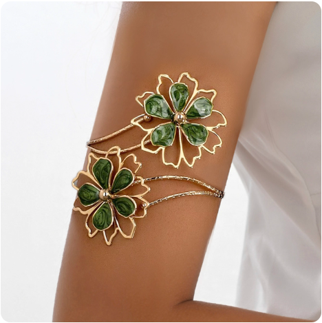 Bracelet de bras fleur doré