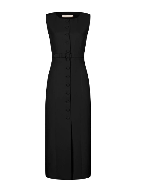 Robe longue noire sans manches