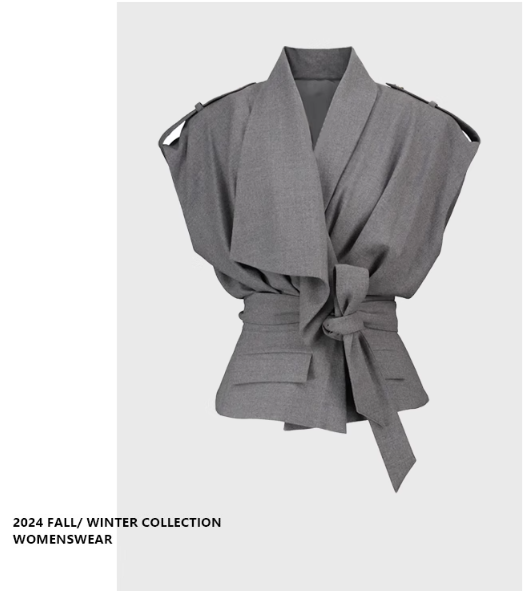 Veste ceinturée gris anthracite