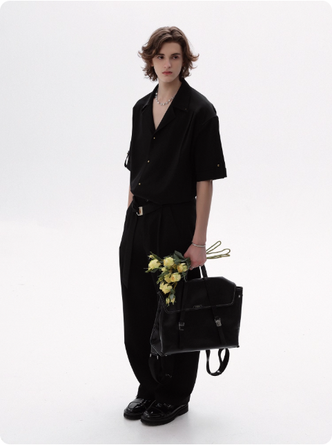 Sac à dos en cuir noir