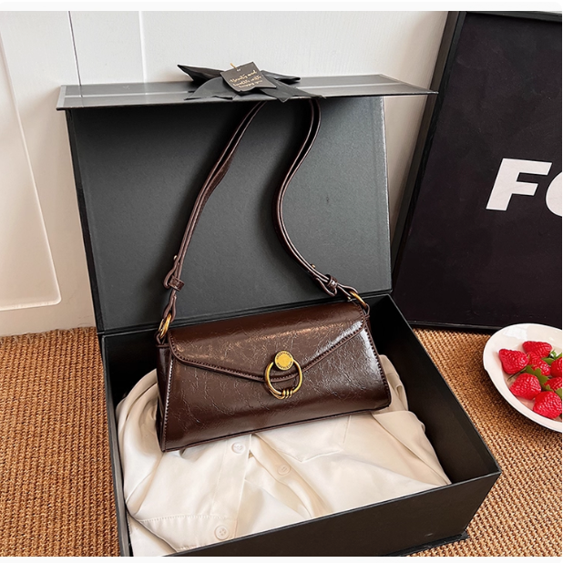 Sac à main en cuir marron
