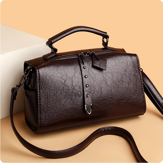 Sac à main en cuir marron