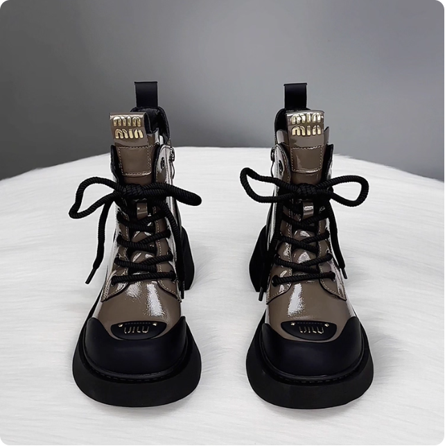 Bottes en cuir Miu Miu