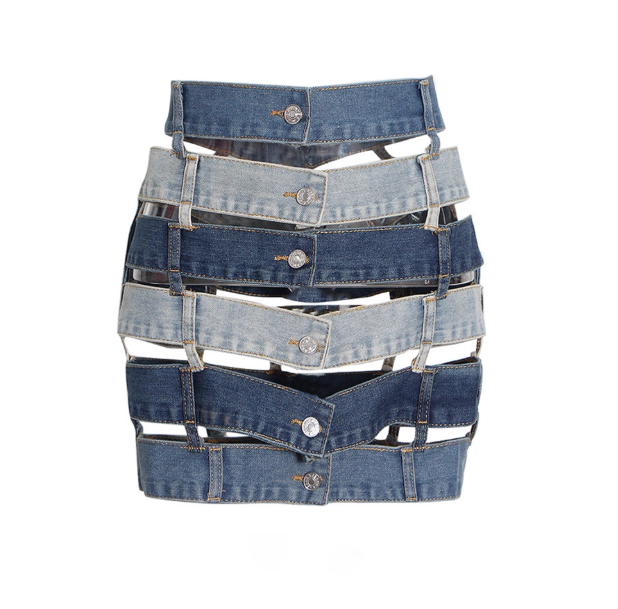 Jupe en denim recyclé