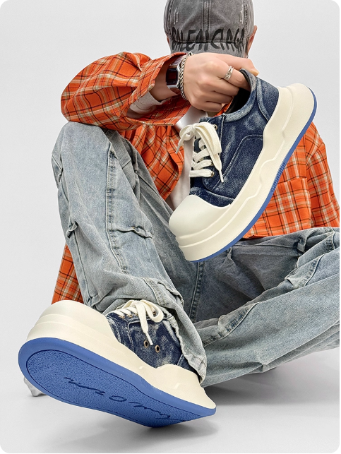 Baskets en denim