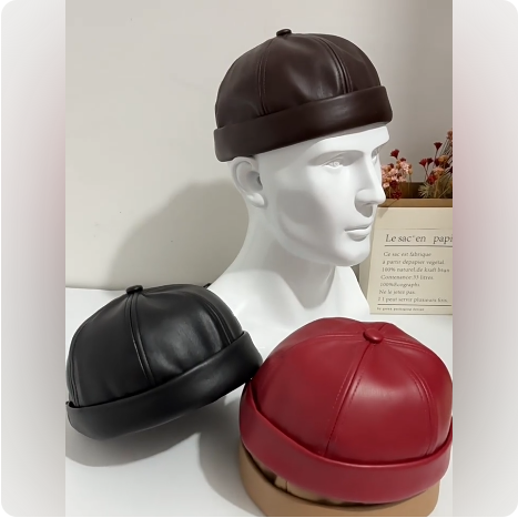 Bonnet docker en cuir