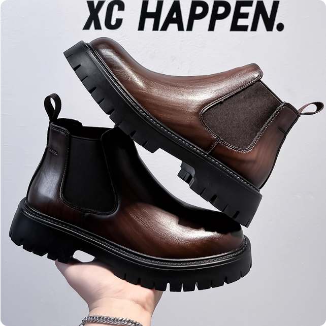 Bottes Chelsea en cuir marron