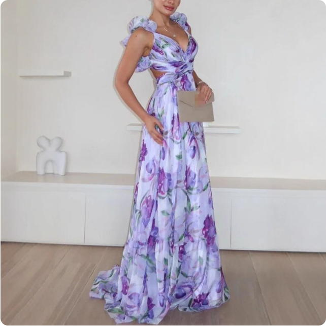 Robe longue fleurie