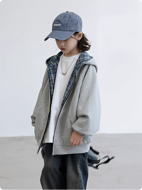Veste à capuche réversible enfant