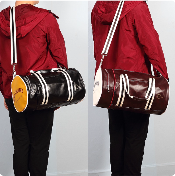 Sac de sport en cuir marron