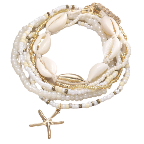 Bracelet de cheville coquillage