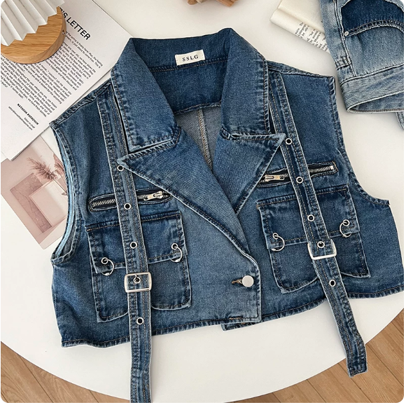 Gilet sans manches en jean