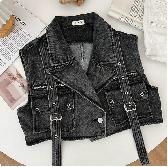 Gilet sans manches en jean