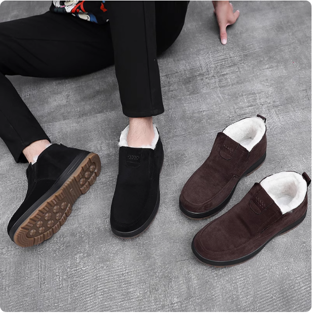 Chaussure chaude en daim noir