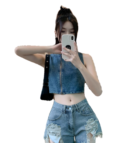 Haut court en jean