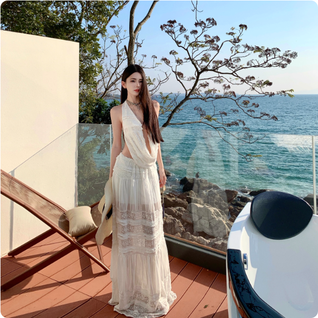 Robe longue bohème blanche