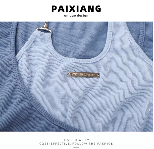 T-shirt tendance bleu Paixiang