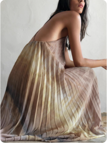 Robe plissée dégradée