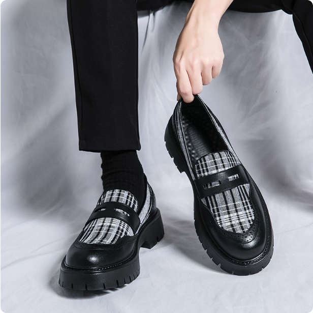 Mocassins en cuir vert