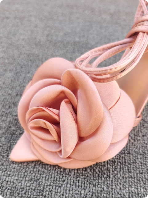 Sandale à talon rose
