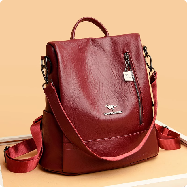 Sac à dos en cuir noir