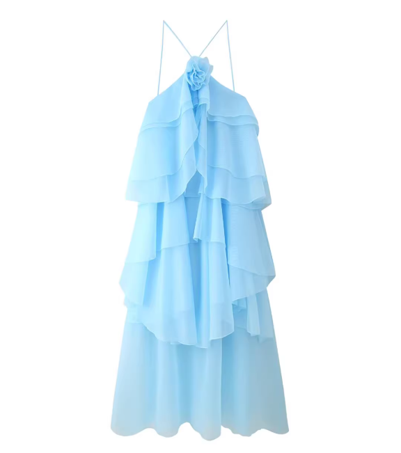 Robe à volants en mousseline