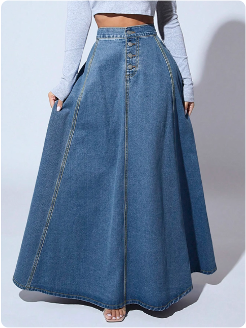 Jupe longue en jean
