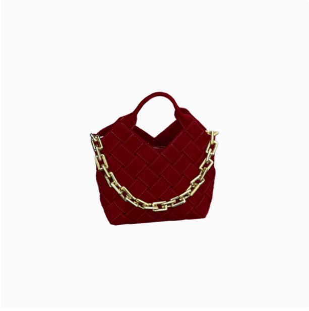 Sac à main rouge tressé