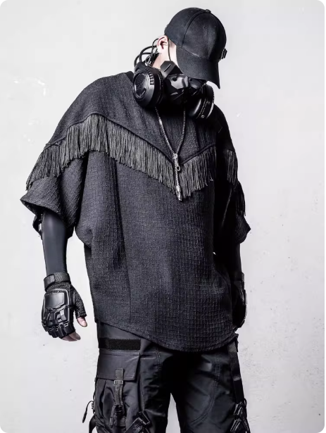 Sweat-shirt oversize à franges