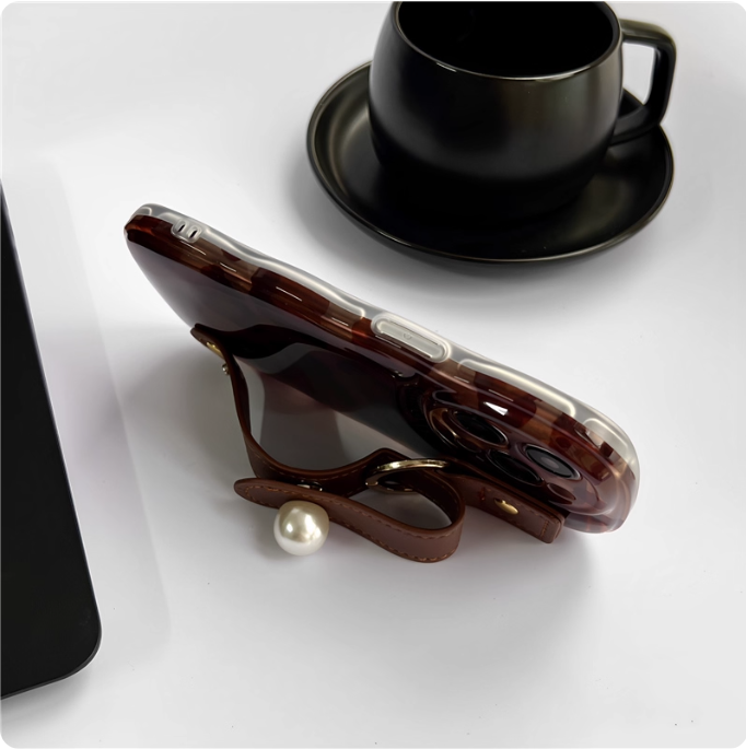 Coque de téléphone à motif léopard avec sangle